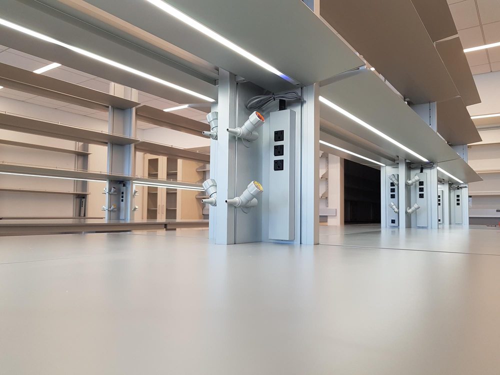 Modern laboratory fit-out with epoxy work surfaces